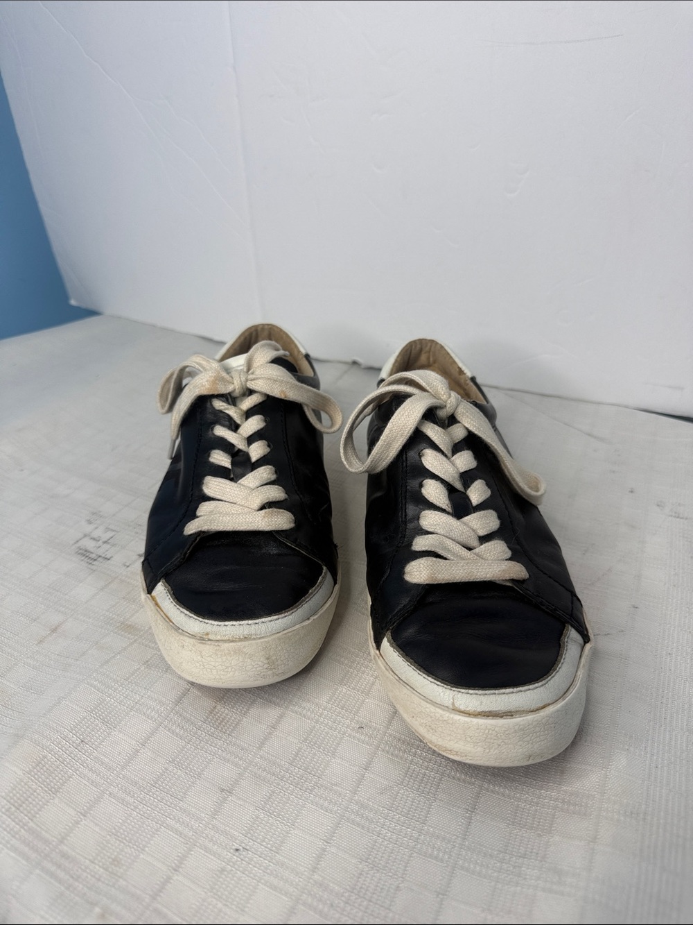 FRYE DYLAN Black Leather Low-Top Sneakers
